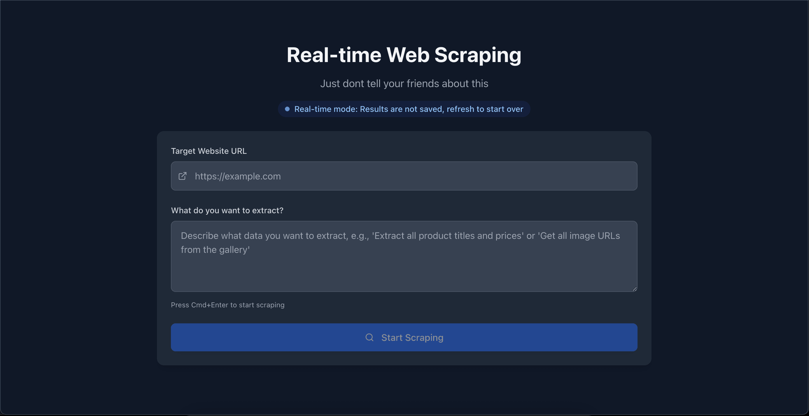 Real time-webscraper